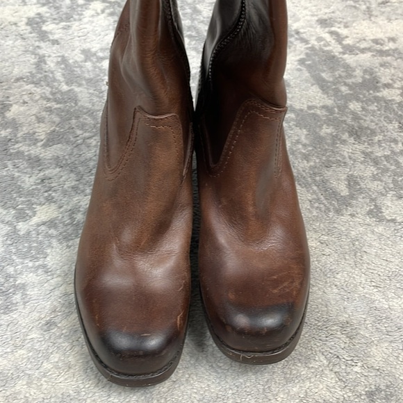 Frye Kendall Distressed Over The Knee Riding Boots Brown Leather Heeled Sz 5.5 - Picture 8 of 16